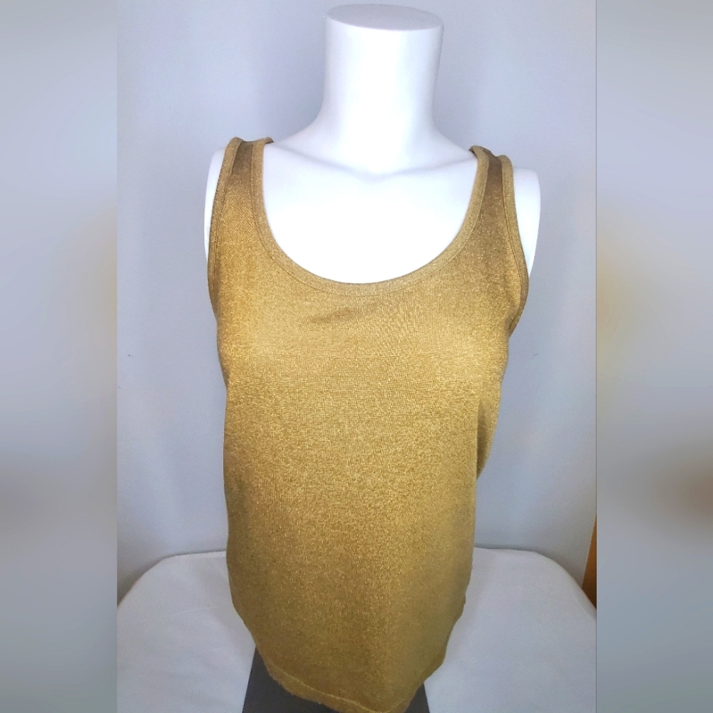 Ralph Lauren Metallic Gold Scoop Neck Tank